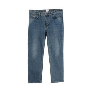 Acne Studios Row Straight Cut Jeans in Blue Cotton Denim